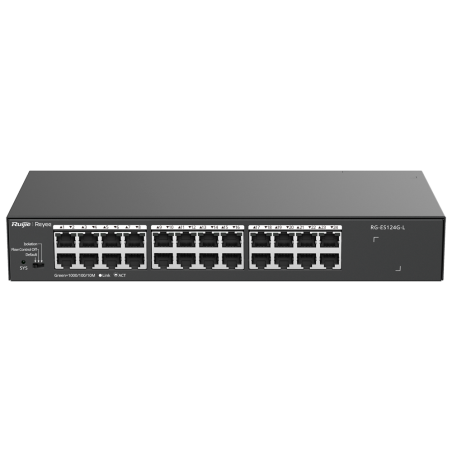 Switch No gestionable, 24 puertos Gigabit, Enrackable