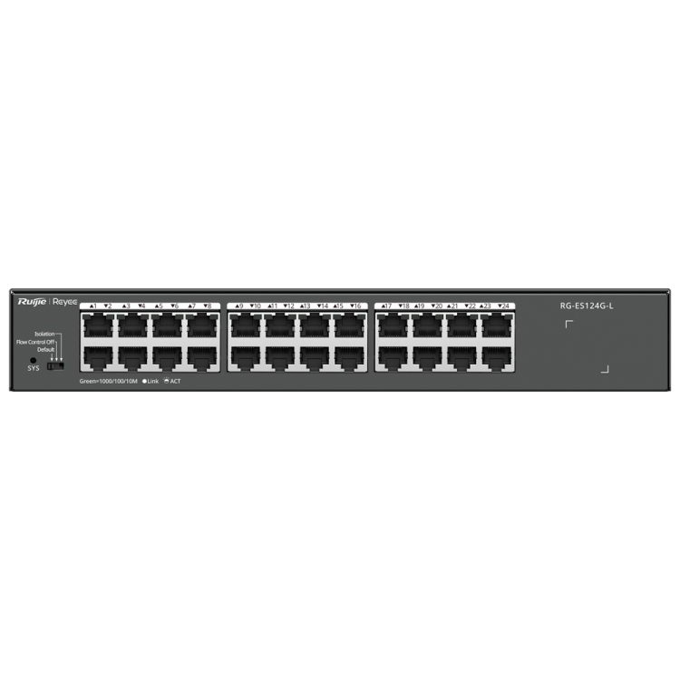 Switch No gestionable, 24 puertos Gigabit, Enrackable