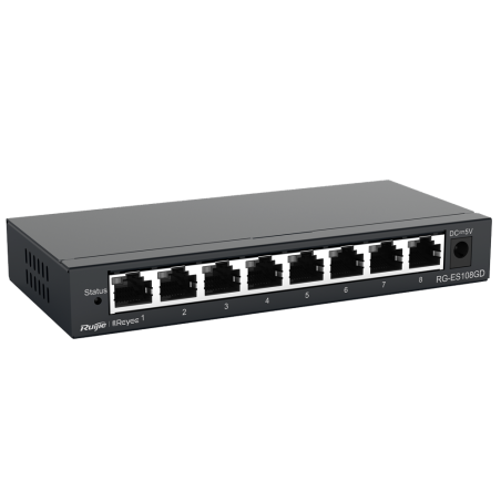 Switch No gestionable, 8 puertos Gigabit, Sobremesa