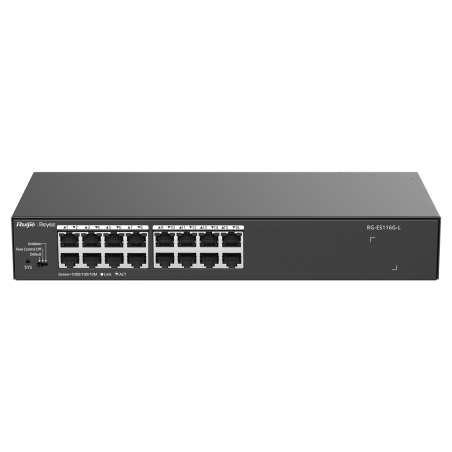 Switch no gestionable, 16 puertos Gigabit, para rack 19"