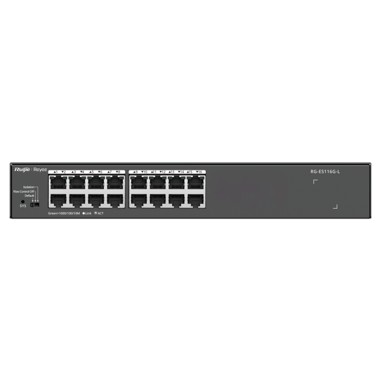 Switch no gestionable, 16 puertos Gigabit, para rack 19"