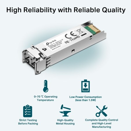 Módulo SFP MiniGBIC Multimodo, conector Dual LC/UPC. Hasta 1.5Km, Longitud de onda 850nm
