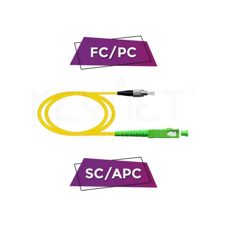 Latiguillo F.O. FC/UPC - SC/APC, SM, 9/125,  G657A2,  CUB,  3mm, LSZH Amarillo, 2mts