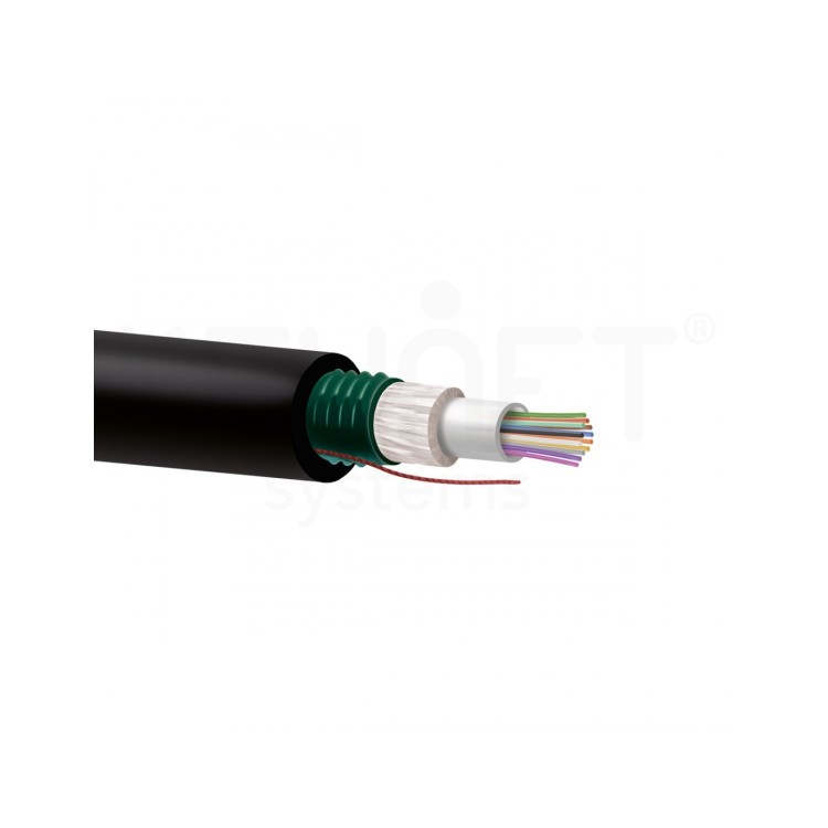 Cable 4F holgada armada,multimodo OM3 CPR-Cca, LSZH, para interior/exterior. Diámetro exterior 8.5mm