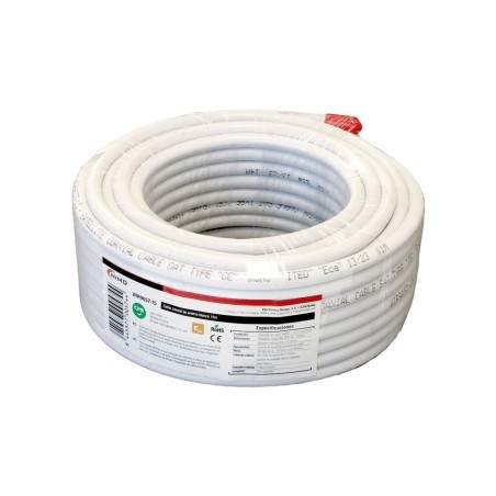 Cable coaxial RG6 NIMO WIR9057-15 - 15 m, 75 Ohm, CCS, PVC blanco