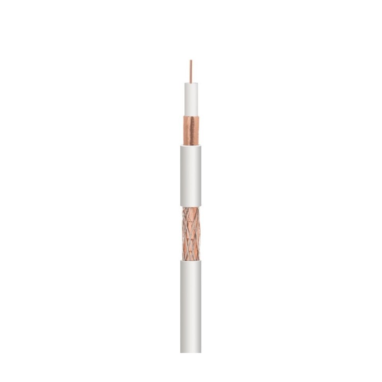 Cable coaxial RG6 NIMO WIR9057-15 - 15 m, 75 Ohm, CCS, PVC blanco