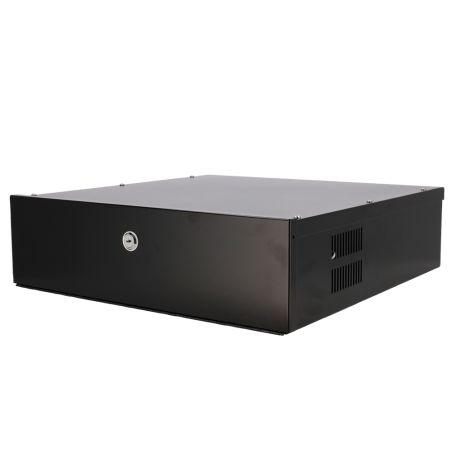 Caja metálica cerrada para DVR.  19", 2U, 127 (Al) x 461 (An) x 457 (Fo)