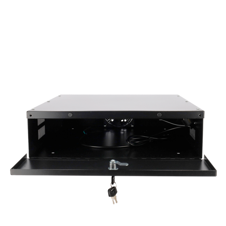 Caja metálica cerrada para DVR.  19", 2U, 127 (Al) x 461 (An) x 457 (Fo)