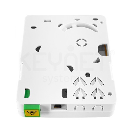 Roseta superficie F.O con cassette interno, 1x pigtail SC/APC, 1x adaptador SC/APC (capacidad x2 SC)