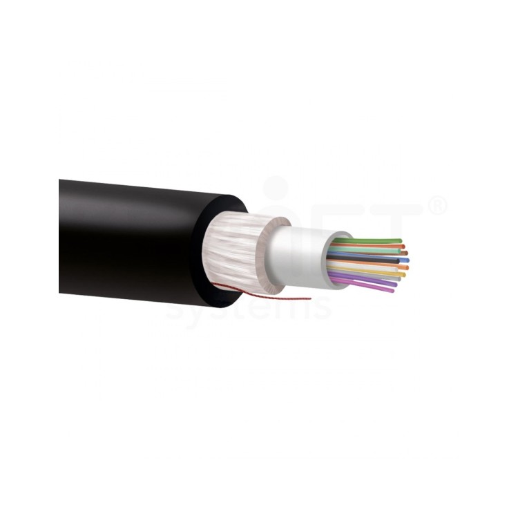 Cable 12F G657A2, holgada, monomodo, CPR-CCA, LSZH, para exterior (PE negro). Bobina 2000mts/Corte