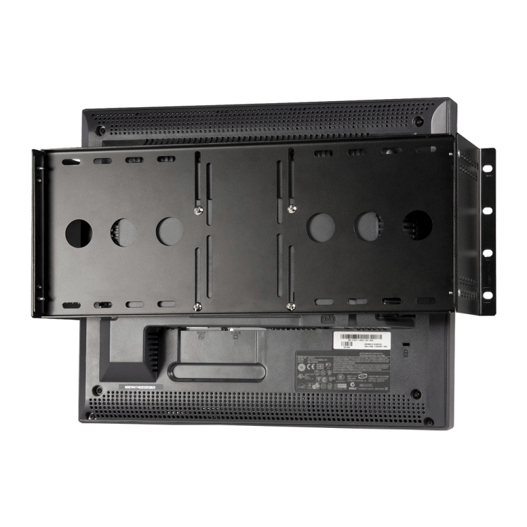 Soporte VESA (75-100mm), para RACK. Monitores LCD hasta 20", Aletas laterales
