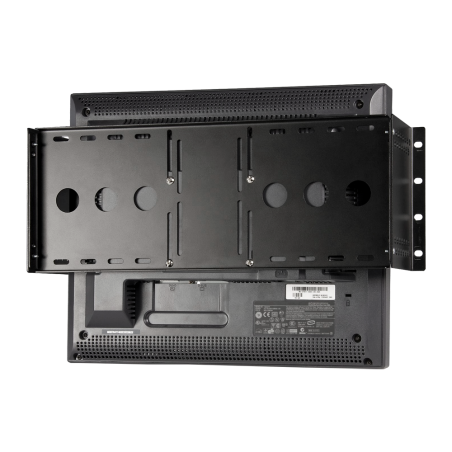 Soporte VESA (75-100mm), para RACK. Monitores LCD hasta 20", Aletas laterales