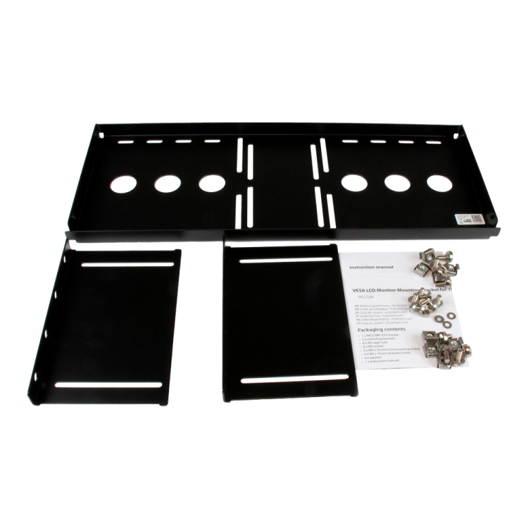 Soporte VESA (75-100mm), para RACK. Monitores LCD hasta 20", Aletas laterales