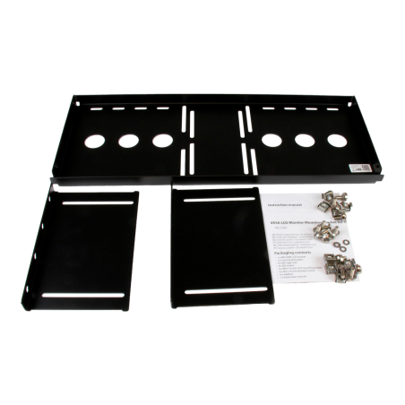 Soporte VESA (75-100mm), para RACK. Monitores LCD hasta 20", Aletas laterales