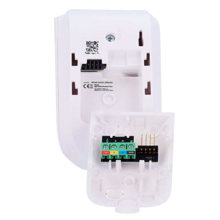 Detector PIR cableado Ajax FIBRA-MOTIONPROTECT-W - Fibra, 12m, antimascotas, Grado 2. Blanco