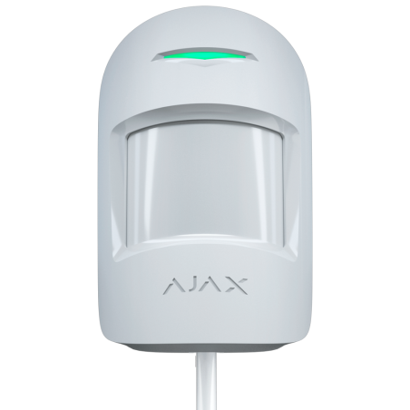 Detector PIR cableado Ajax FIBRA-MOTIONPROTECT-W - Fibra, 12m, antimascotas, Grado 2. Blanco