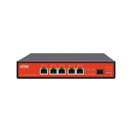 Switch de 5 puertos Gigabit POE 120W, x1 SFP. Sobremesa