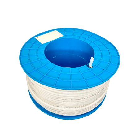 Cable coaxial cobre, 6.8mm. Conductor CU 1,00mm. 20dB de 5 a 2250 MHz. 100mts. Dca. Blanco.