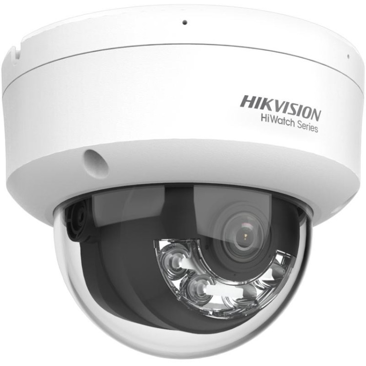 Cámara IP domo HiWatch HWI-D180HA-LU - 8 MP, luz híbrida, audio, PoE
