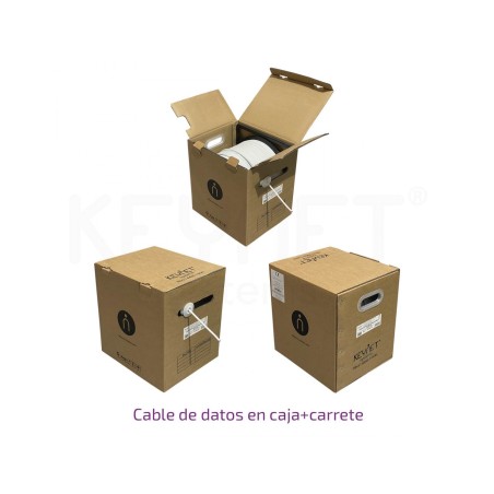 Cable CAT6 UTP, Cobre, LSZH, CPR-Dca-s2,d1,a1, AWG 24, conductor de 0.51mm, blanco. Bobina 305mts