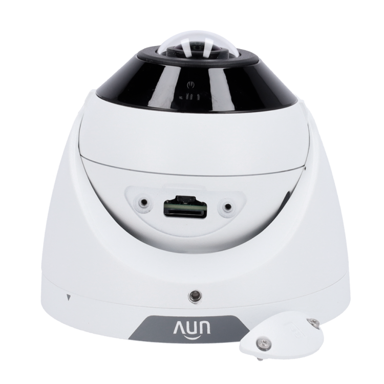 Cámara IP domo, 8Mpx, IR 30mts, lente 1.68mm, UltraH265, PoE802,3af, IP67, Dewarping