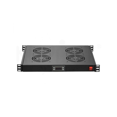Unidad de 4 ventiladores para rack 19" con termostato y guias telescópicas