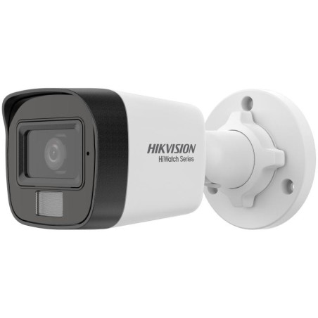Cámara IP bullet HiWatch HWI-B140HA-LUC - 4 MP, luz híbrida, audio, PoE