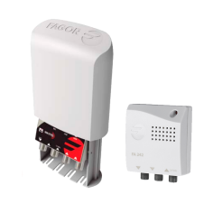 Amplificador de mástil 5G, 1 Entrada UHF(C21/48)35 dB, 108BµV + Fuente FA 242