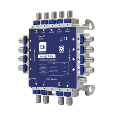 Multiswitch de 5 x12 en estrella/final de cascada. 5 entradas (4 SAT + 1 TER), 12 salidas usuario.