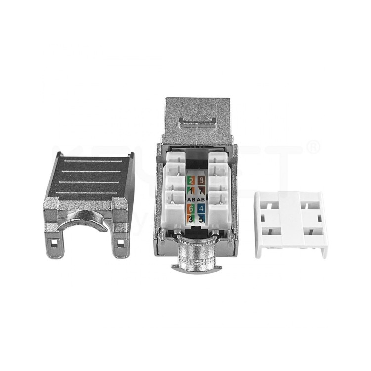 Keystone Cat6 FTP blindado, 90º, Metálico
