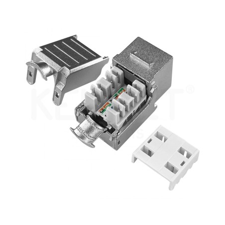 Keystone Cat6 FTP blindado, 90º, Metálico