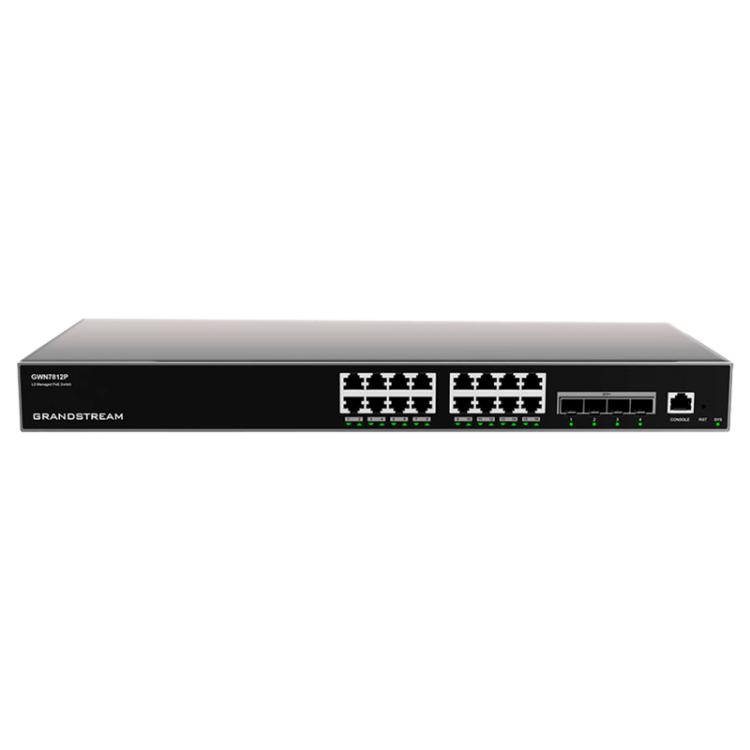 Switch gestionable L3, x16Gb POE+ 240w, x4 SFP+. Sobremesa / Pared.