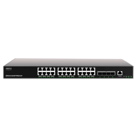 Switch gestionable L3, x24Gb, x4 SFP+. Sobremesa /Rack. PSU redundante opcional