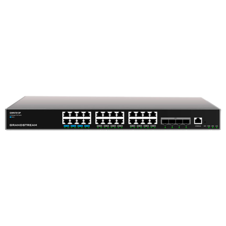 Switch gestionable L3, x24Gb POE+ 360W, x4 SFP+. Sobremesa /Rack. PSU redundante opcional