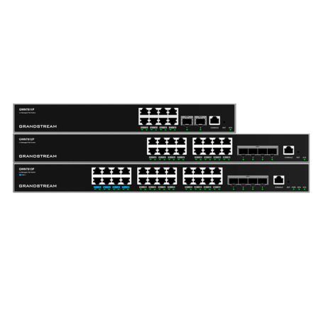 Switch gestionable L3, x24Gb POE+ 360W, x4 SFP+. Sobremesa /Rack. PSU redundante opcional