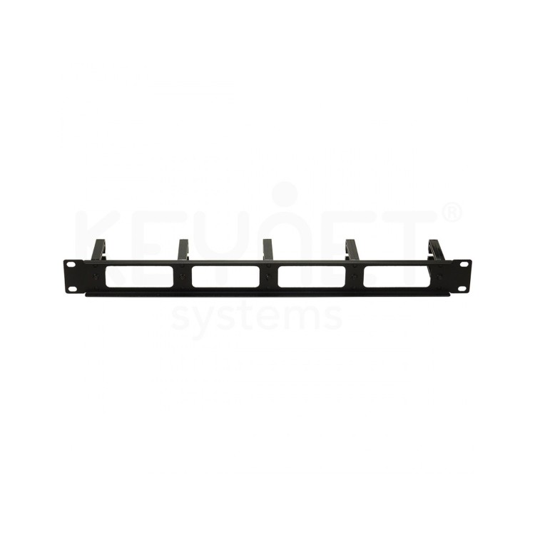 Organizador cables metálico 19" 1U con 5 anillas plásticas base abierta