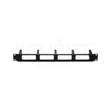 Organizador cables metálico 19" 1U con 5 anillas plásticas base abierta
