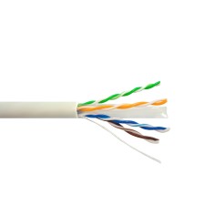 Cable CAT6 UTP, Cobre, LSZH, CPR-Dca-s2,d2,a2, AWG 24, conductor de 0.51mm, blanco. Bobina 305mts