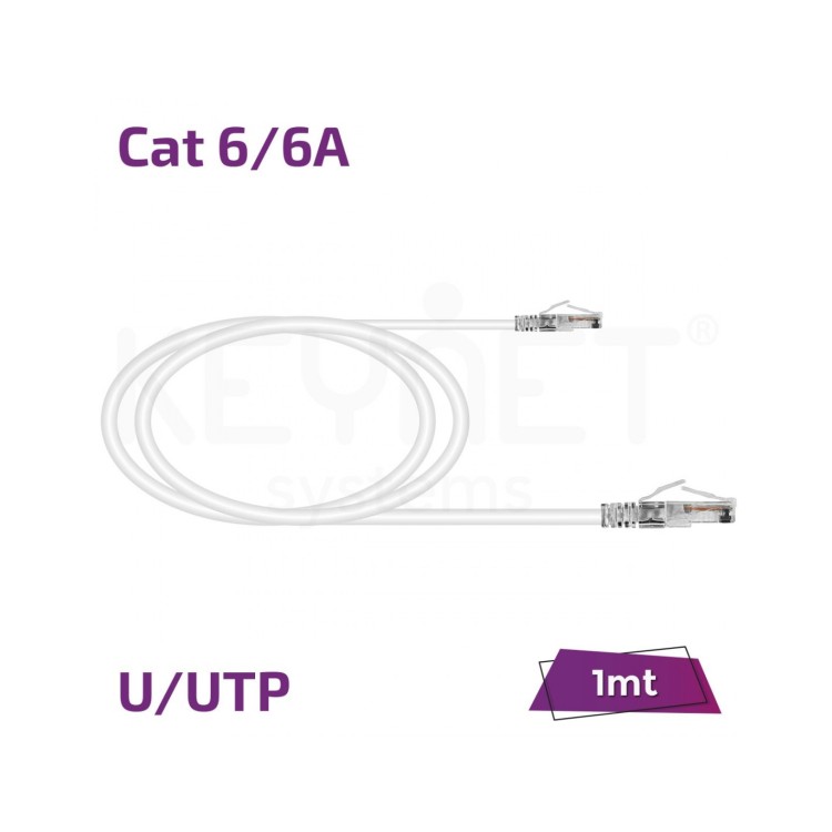 Latiguillo Cat 6A UTP, LSZH, 1mts. Blanco