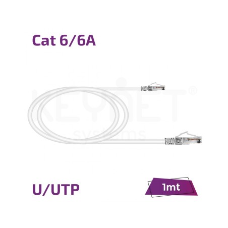 Latiguillo Cat 6A UTP, LSZH, 1mts. Blanco