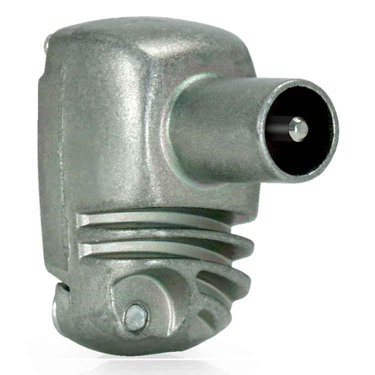 Conector PRO Easy F, "CEI", Acodado blindado, Macho. Zamak. Clase A+