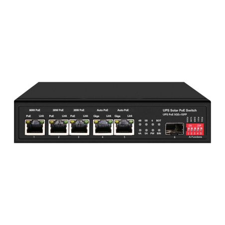 Switch de 5 puertos 10/100/1000 POE+, +1 SFP
