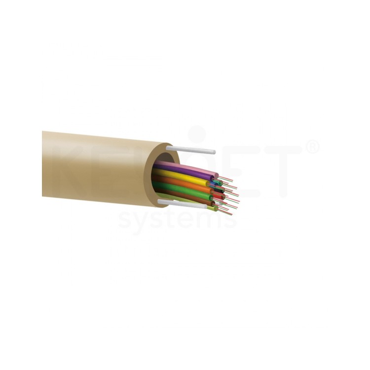 Cable 48F G657A2, 24Tx2F, RISER, monomodo, ajustada, CPR-DCA, LSZH, para interior. Bobina 2000mts/Corte