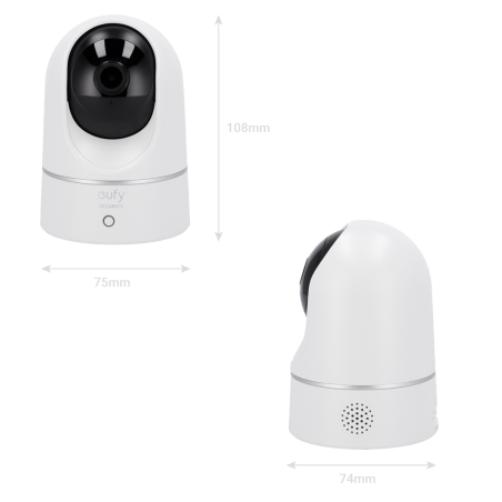 Cámara IP Wifi PTZ, 2K, IR 10mts, lente 2.8mm, H.265, Interior