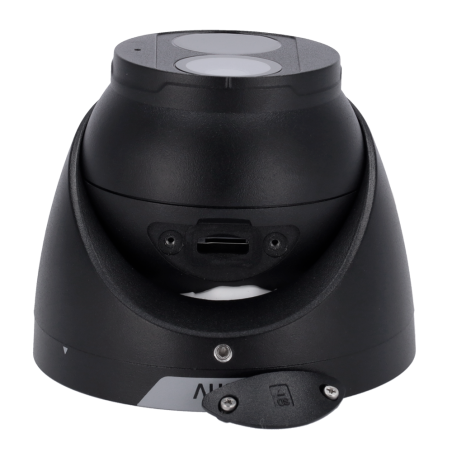 Cámara IP domo, 8Mpx, IR 30mts, lente 2.8mm, UltraH265, PoE802,3af, IP67, Active Deterrence. Negra