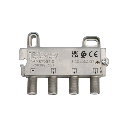 Derivador 2 líneas, 20dB, 5-2400Mhz.