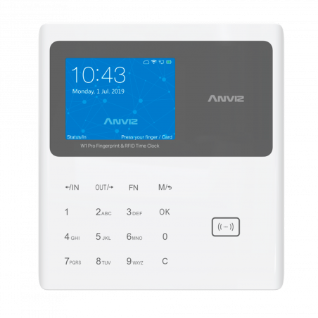 Anviz W1C-Pro Control de presencia para registro horario por tarjeta o codigo