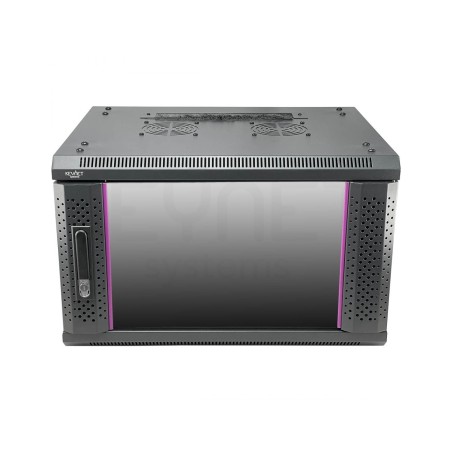 Armario rack mural 19" Keynet FR6-C0664-GS - 6U, 600x450x350mm, puerta cristal, montado