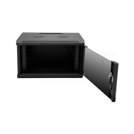 Armario rack mural 19" Keynet FR6-C0964-GS - 9U, 600x450x480mm, puerta cristal, montado