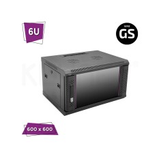 Armario rack mural 19" Keynet FR6-C0666-GS - 6U, 600x600x350mm, puerta cristal, montado